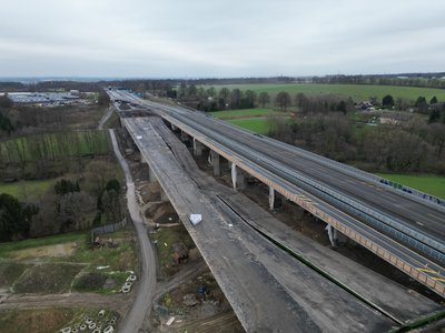 Sprengung der A1-Liedbachtalbrücke in Unna