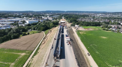 Die Bauarbeiten an der Haarbachtalbrücke liegen gut im Zeitplan