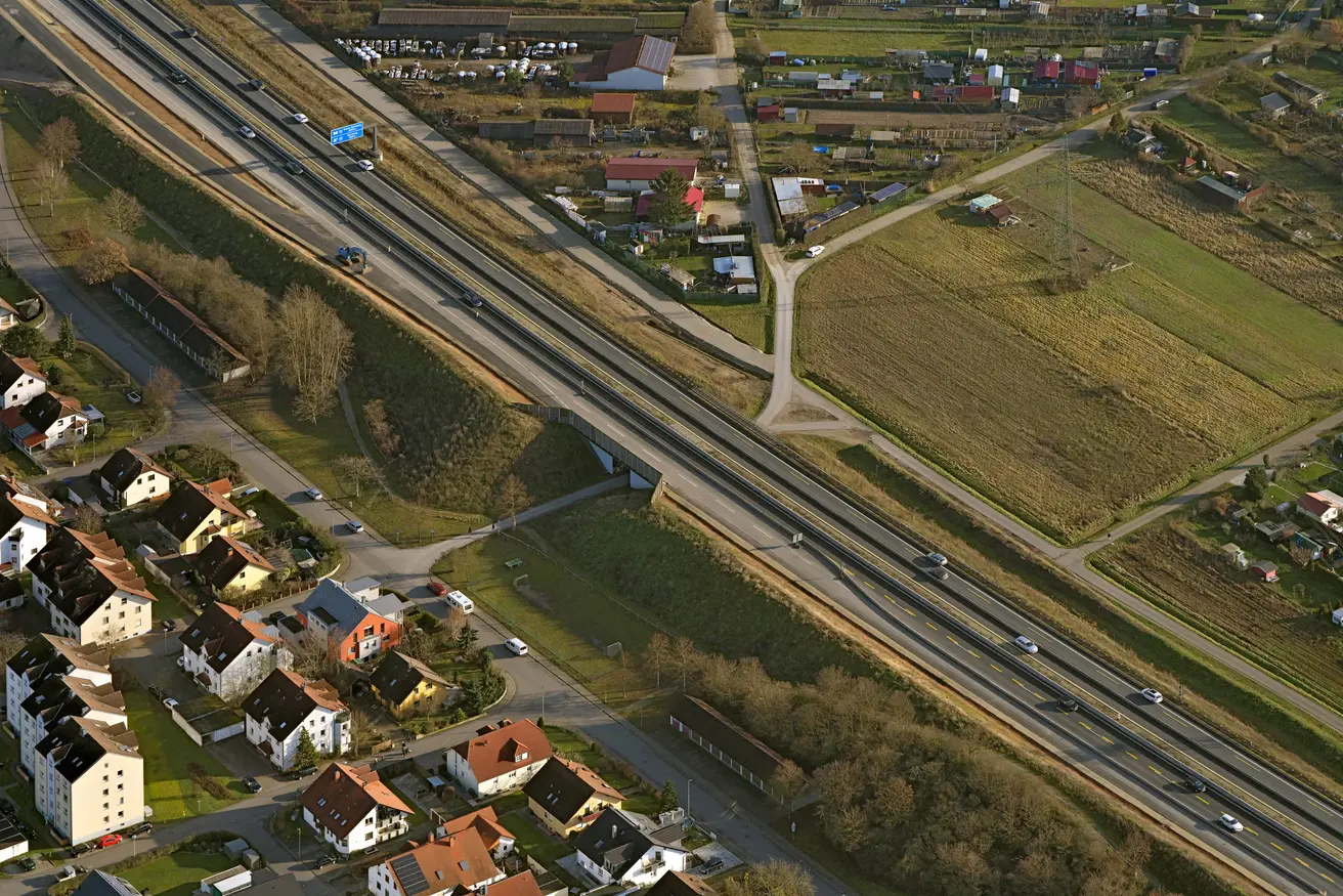 Luftaufnahme Bauabschnitt nördlich von Bamberg bei Hallstadt