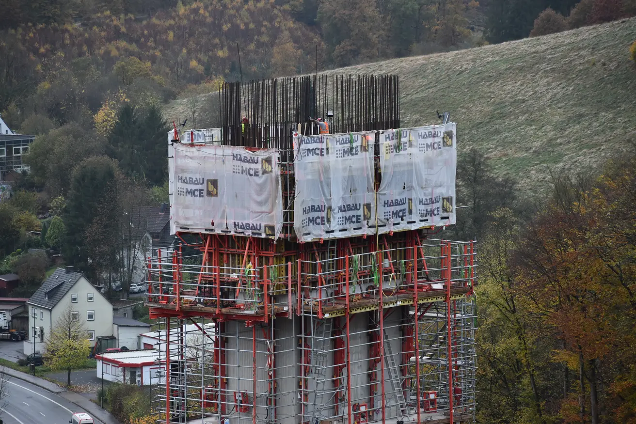 Baustelle Talbrücke Rahmede Pfeilerbau