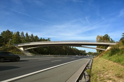 Fertiggestellte Forstwegüberführung BW399c (Foto: Hajo Dietz - Nürnberg Luftbild)